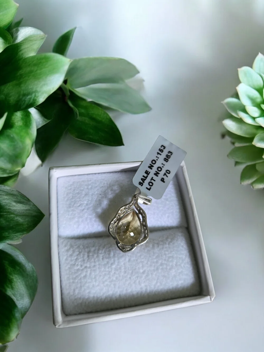 Genuine Citrine Pendant in 925 Silver – Sparkling Teardrop Design - Picture 8 of 11